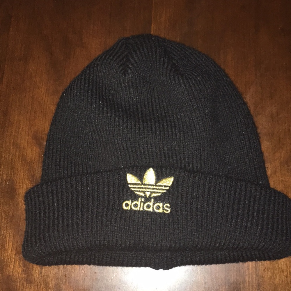 Black adidas wool beanie